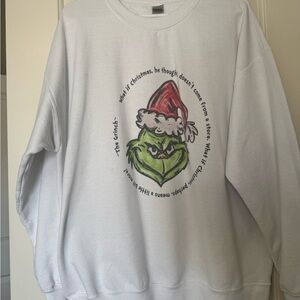 Gildan White Grinch Crewneck Sweater
